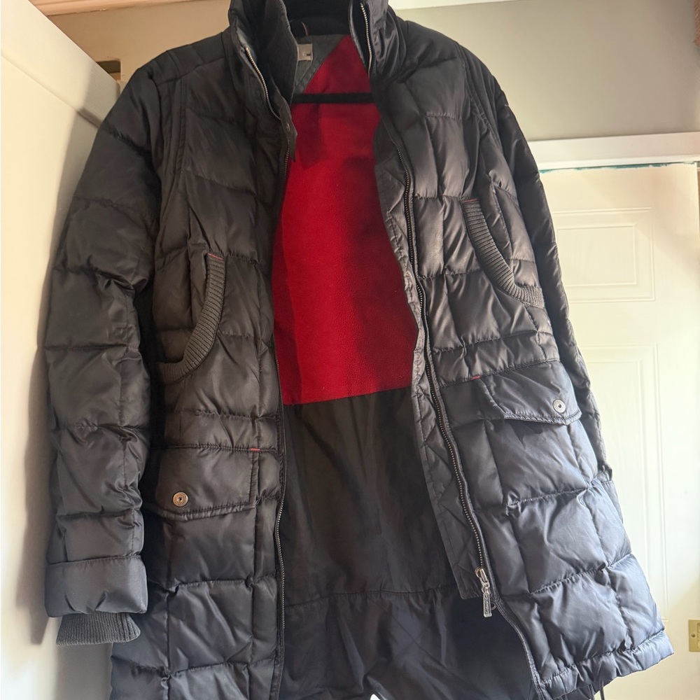 Tommy Hilfiger Red and Black Fleece-Lined Jacket